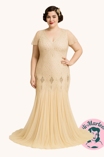 1920´er festkjole - Miss Sage, creme