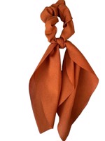 Scrunchi med et lille tørklæde - brændt orange (chiffon)