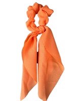 Scrunchi med et lille tørklæde - orange (chiffon)