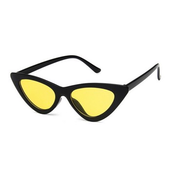 Cateye solbriller i sort med gul glas 