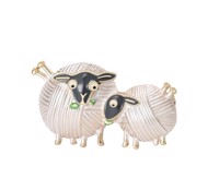 Broche - Strikkefår, Hvidt 🧶🐑 