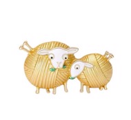 Broche - Strikkefår, Guld 🧶🐑 