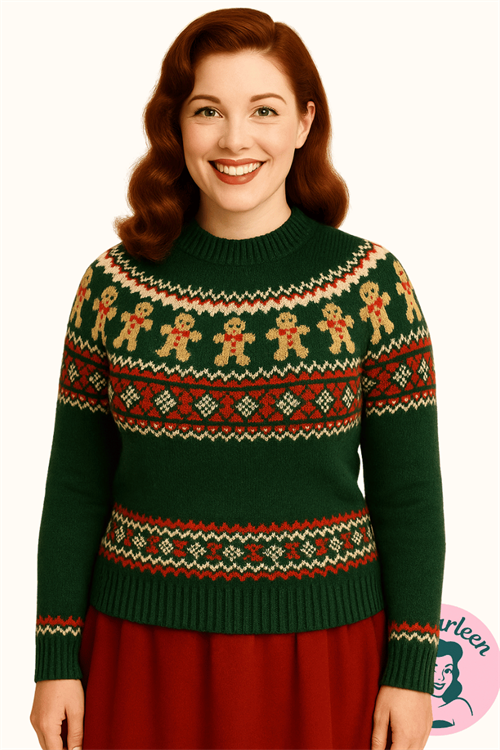 Miss Gingerbread Cozy – Den Klassiske Juletrøje med Vintagehjerte