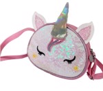 Taske: Enhjøring/unicorn taske i lyserød glitter🦄