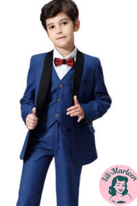 Børne smooking: Victor Kean - blå - 5 dele