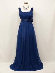 Lang festkjole - Yulia, blå - smuk lang fest kjole