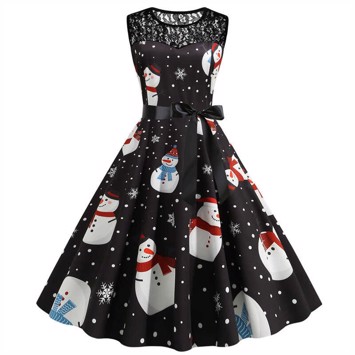 Julekjole: Christmas short lace, Snowman fun