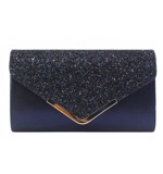 Fest clutch: Ofelia, navy - sød festtaske i navy med glitter 