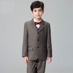 Børne jakkesæt: Altlas - brun - drengejakkesæt i 5 dele 