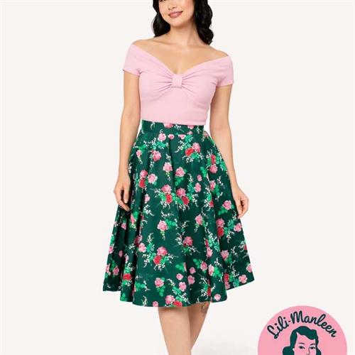 Mabel Skirt  Blomstrende vintage swing nederdel
