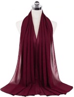 Chiffon Sjal, mørk ruby