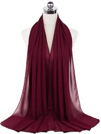 Chiffon Sjal, mørk ruby