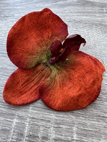 Gigant Orkide Hårclips med Krokodillespænde, orange🌸