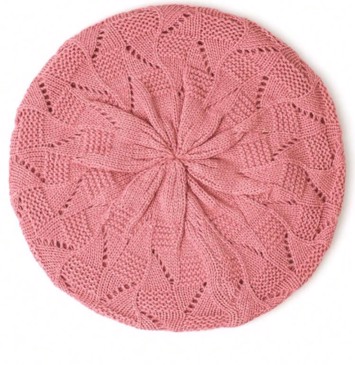 Beret, gammelrosa - lækker vintageinspireret strikket beret