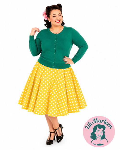 Lady Love Grøn vintage cardigan i klassisk rockabilly-stil