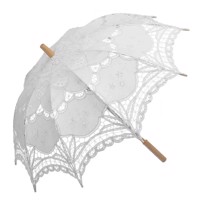 Sol paraply/Brude parasol, hvid - Stor