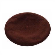 Beret, brun - lækker vintageinspireret filt beret