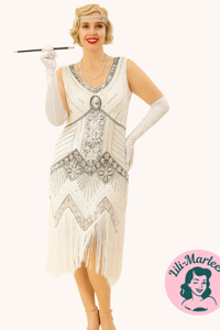 1920´er festkjole - Miss Adele, hvid