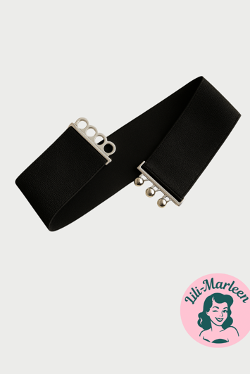  Elastisk bælte, sort  - Hospitalsbælte (Mellembredte)