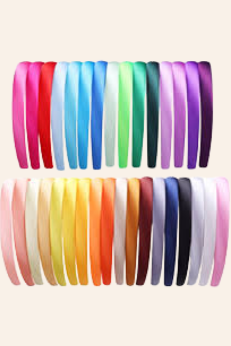 Satin hårbøjler i mange størrelser/farver