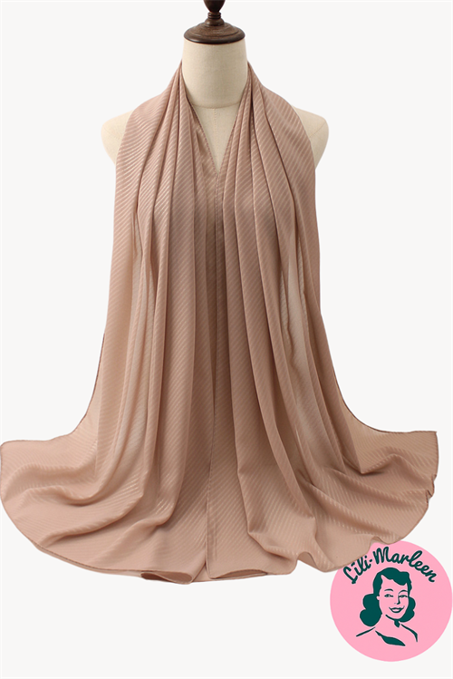 Chiffon Sjal, mørk sand