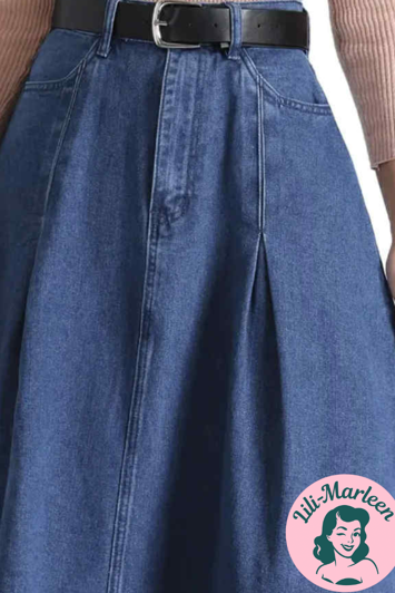 Miss Grace Denim A-Line Skirt