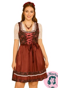 Oktoberkjole - Candia, chokolade/vinrød