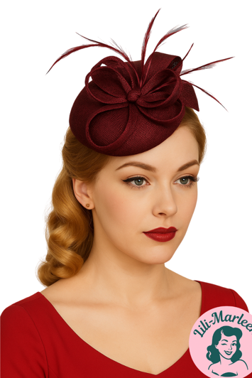 Betager/hat på hårbøjle, vinrød