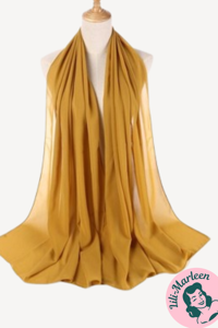 Chiffon Sjal, amber/sennepsgul