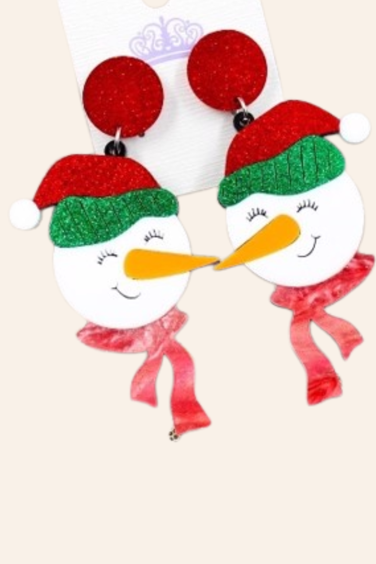 Juleøreringe plastik - store 