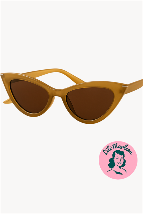  Cateye solbriller, brune med brunt glas