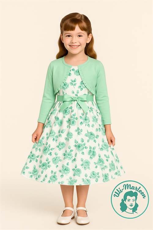 Børne swing kjole, Mini Miss Lillian, mint