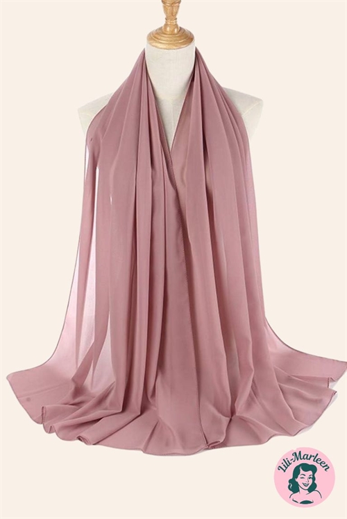 Chiffon Sjal, lys gammelrosa