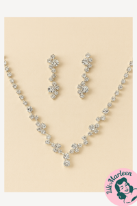 Sparkle Sweetheart , sølv – Smykkesæt med halskæde og øreringe i funklende klar sten
