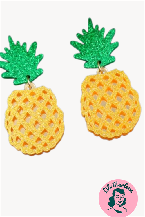 Glitter Pineapple – ananasøreringe med spræl og tropisk humor