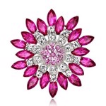 Broche - pink blomst med smukke sten