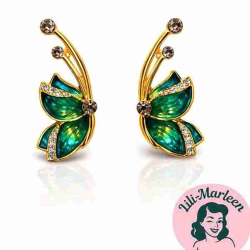 Miss Emerald Butterfly Øreringe