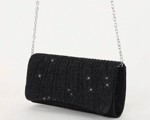 Fest clutch: Miss Diva, sort - sød  enkel festtaske i sort med glitter 