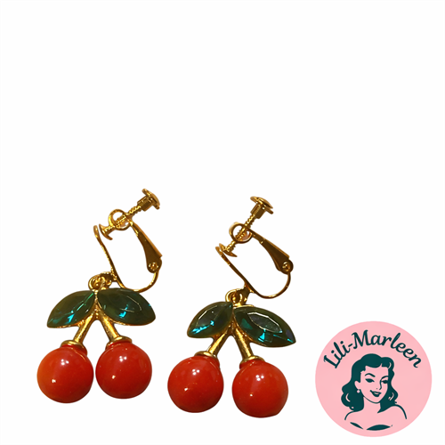 Clips øreringe kirsebær – uden huller i ørerne | Miss Cherry