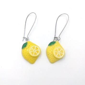 Øreringe - store citroner med citronskive