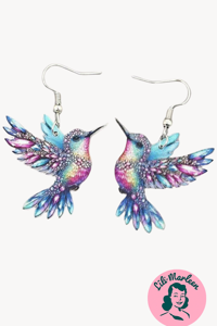 Farverige kolibri-øreringe – lethed, eventyr og tropisk magi