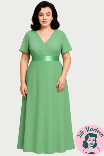 Lang gallakjole - Cornelia, sommergrøn