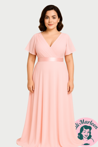 Lang gallakjole - Cornelia, lyserød