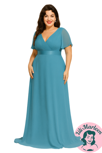  Lang gallakjole - Cornelia, Mermaid Blue 