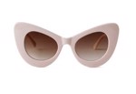 Cateye solbriller, bred kant - creme
