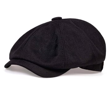 Peaky Blinders Newsboy Cap - sort - Velegnet til sommerbrug 
