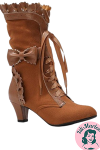 Daniella – Brune Lolita Støvler med Sløjfedetaljer