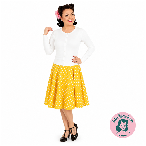 Lady Love Klassisk hvid cardigan til vintage- og rockabilly-look
