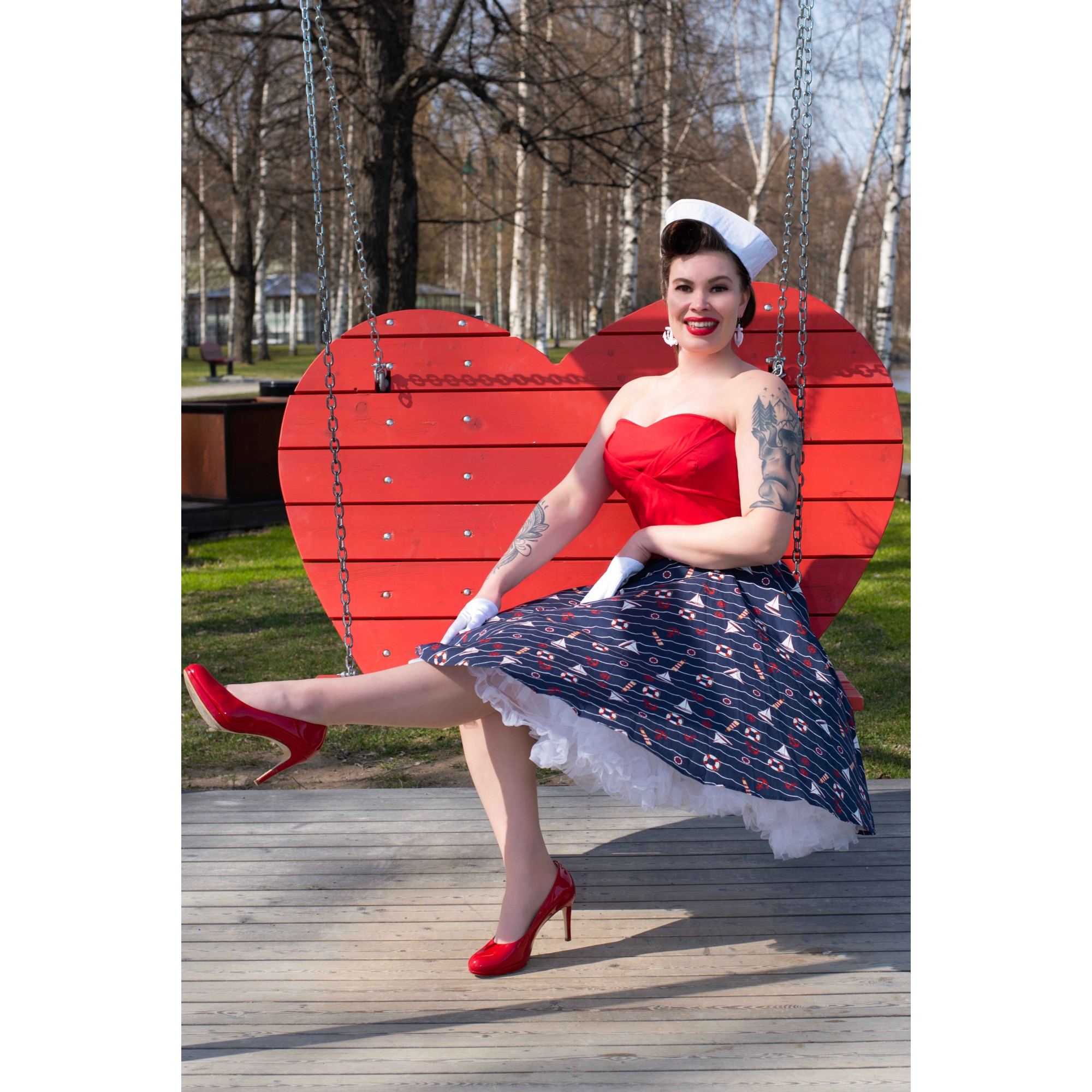 50´er kjole: Melissa sød swingkjole med sailor tema