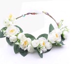 Blomsterkrans, offwhite - store smukke blomster, deluxe